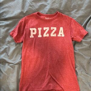 Crewcuts Red Short Sleeve Tee with Pizza Print